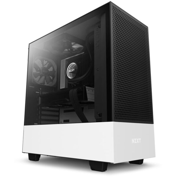 NZXT H510 Flow Mid Tower Gaming Chassis – Matte White