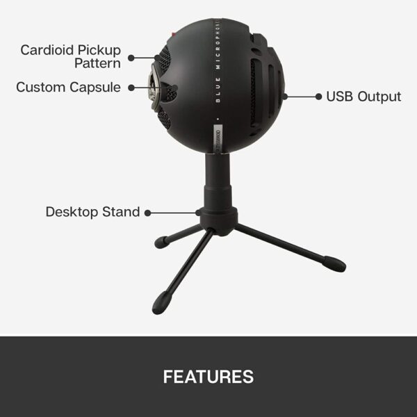 Blue Snowball iCE USB Condenser Microphone – Black