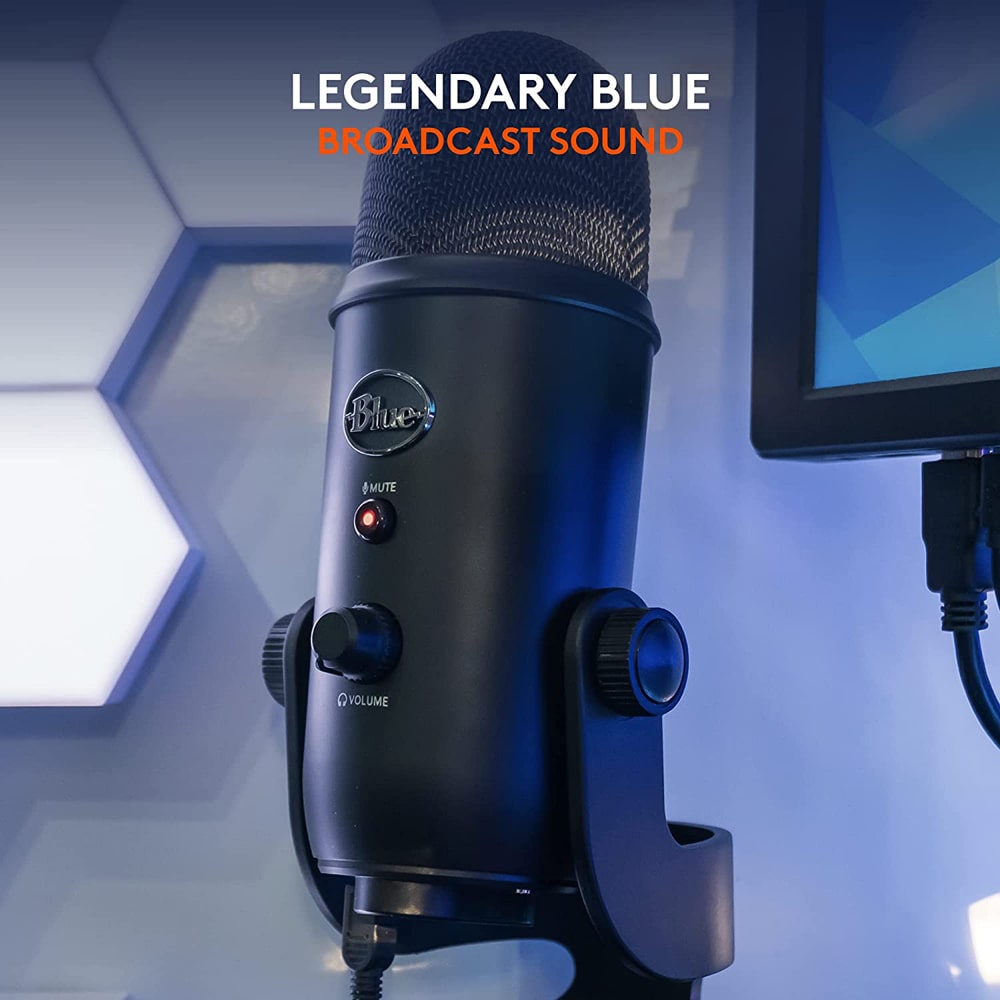 Blue Yeti Premium Multi-Pattern USB Condenser Microphone – Blackout