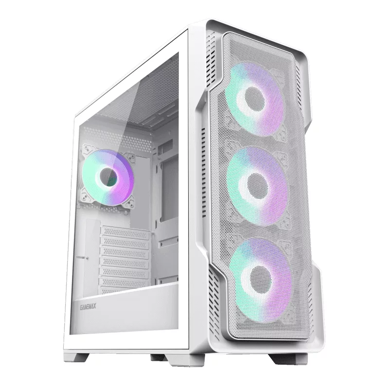 GameMax Siege Mid-Tower Gaming Case with 4 ARGB Fans - White Price in Pakistan